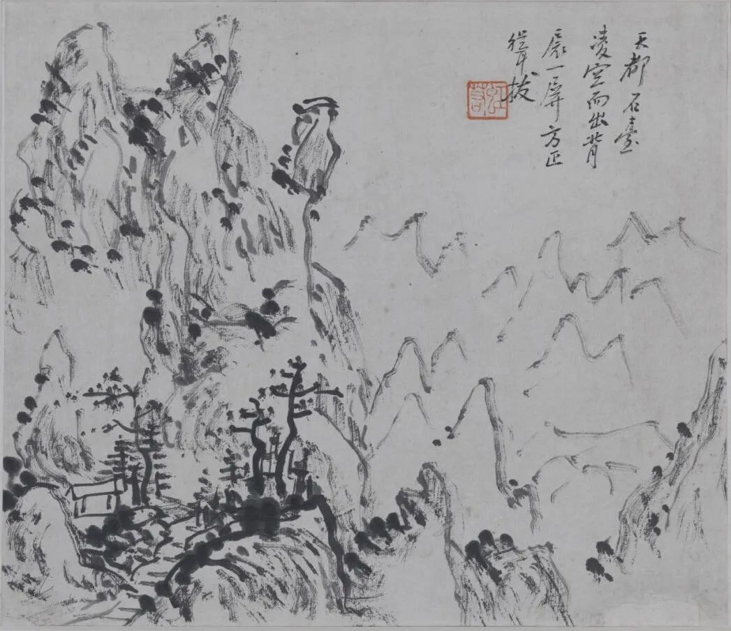 山水纪游册（之一）   黄宾虹  中国画   23.1×26.7cm  1930年  中国美术馆藏