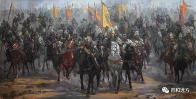 成吉思汗与蒙古铁骑  530X270cm 2016年