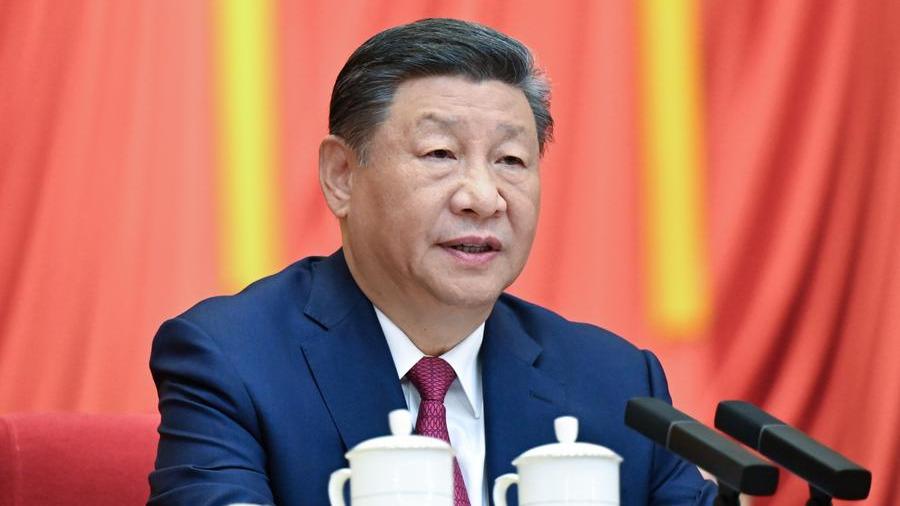 Chinese President Xi Jinping, also general secretary of the Communist Party of China Central Committee and chairman of the Central Military Commission, delivers an important speech at a meeting celebrating the 75th founding anniversary of the Chinese Peoples Political Consultative Conference (CPPCC) in Beijing, capital of China, Sept. 20, 2024. (Xinhua/Xie Huanchi)