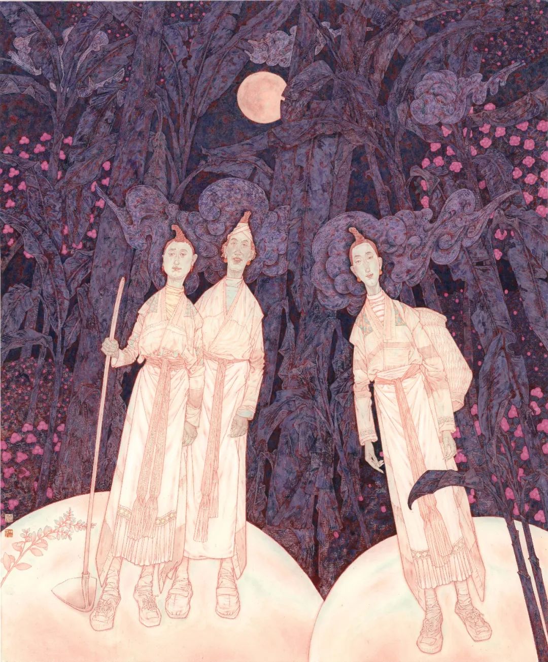 《带月荷锄归》 陈孟昕  166×138cm 2022年  纸本设色