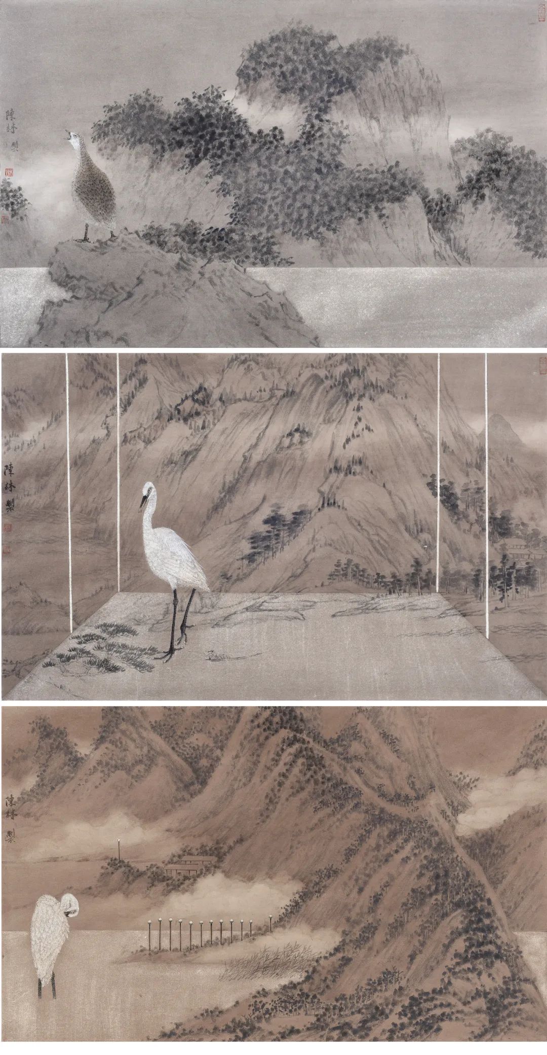 《层云·青山》  陈林  155×83.5cm  2022年  纸本设色
