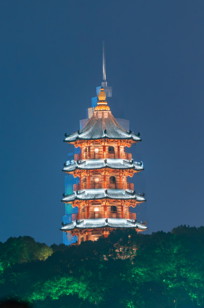 绍兴市委宣传部供图 文笔塔与世贸天际中心