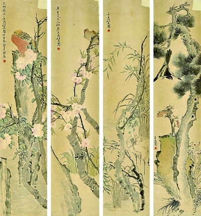 雅俗之间现生机——任薰《花鸟四条屏》_央视网才艺专栏_央视网
