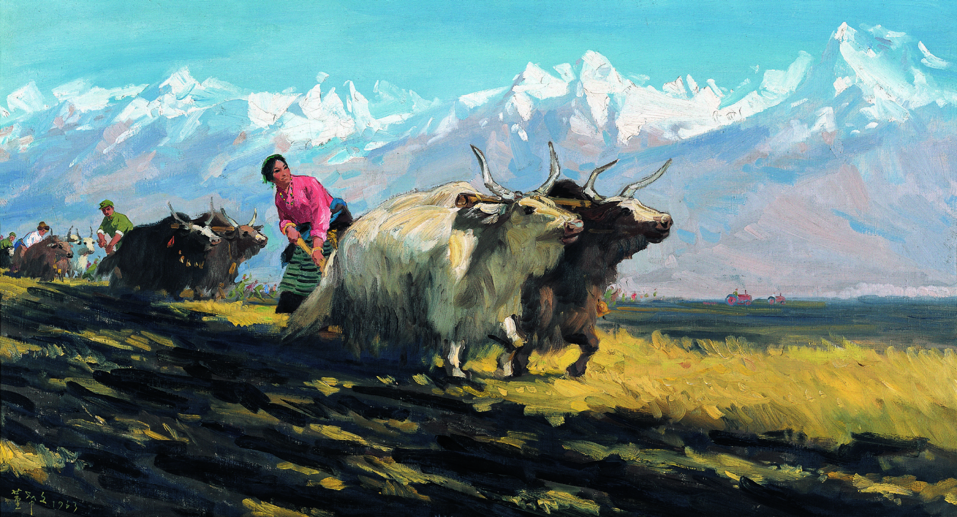 千年土地翻了身  董希文  油画  77×143.5cm  1963年  中国美术馆藏
