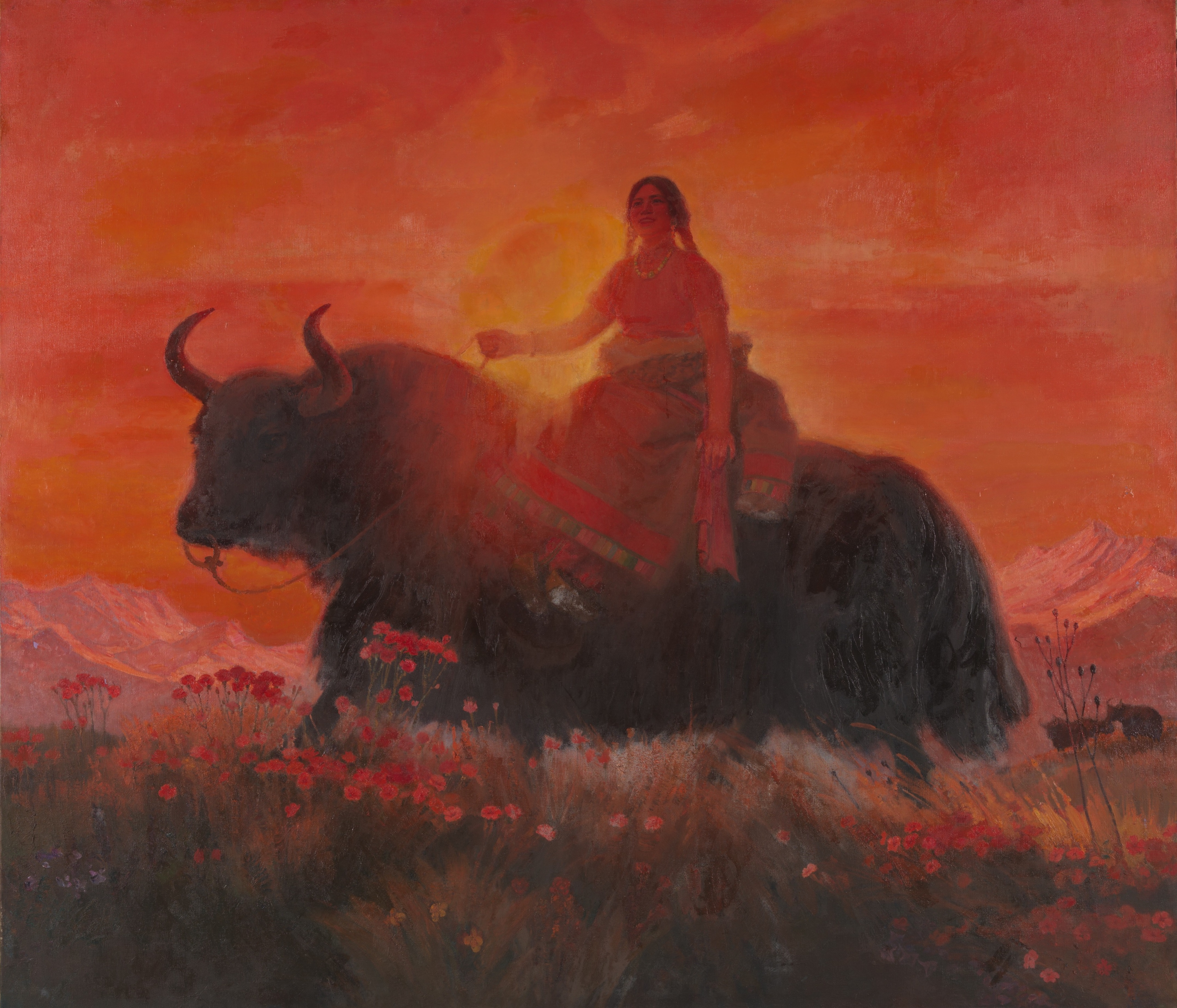 高原的歌  詹建俊  油画 175×200cm  1979年  中国美术馆藏