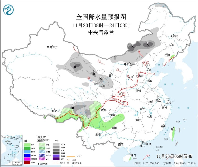 中东部大风降温天气将开启 西北地区多沙尘天气
