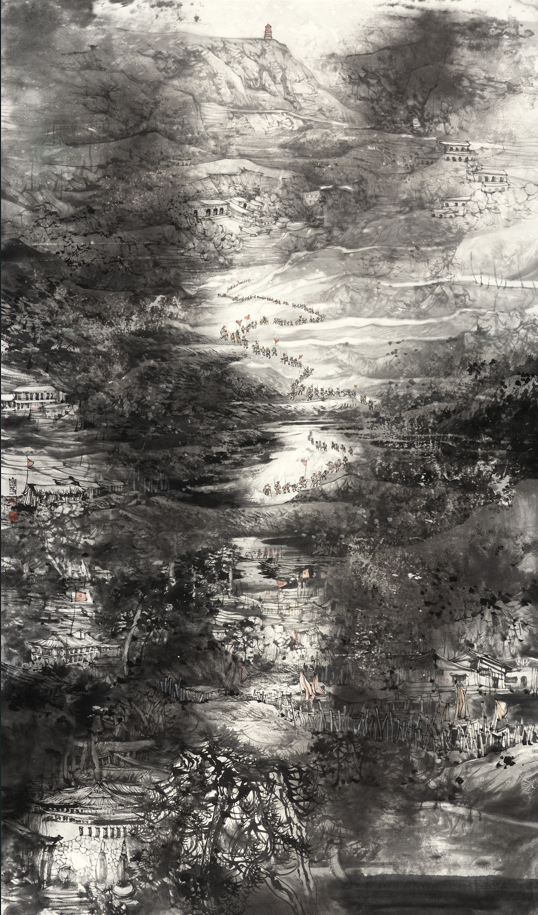 汪家芳 《西行漫记》 125cm&times;245cm