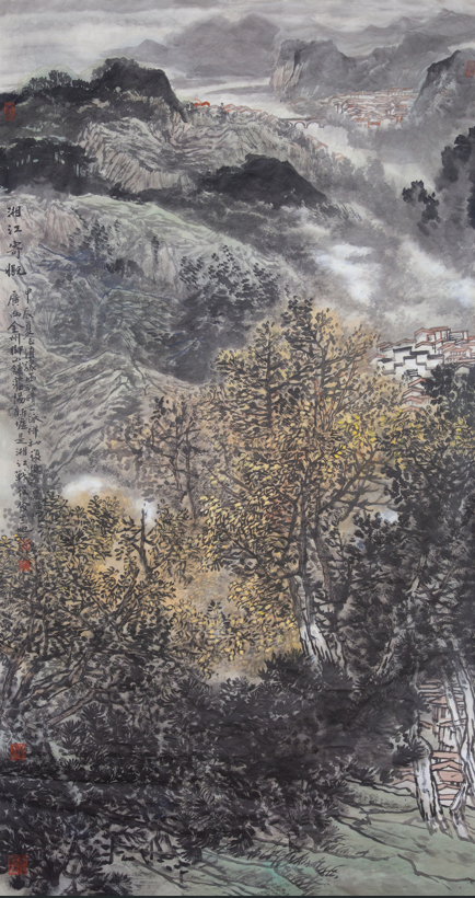 张复兴 《湘江寄慨》 97cm&times;180cm